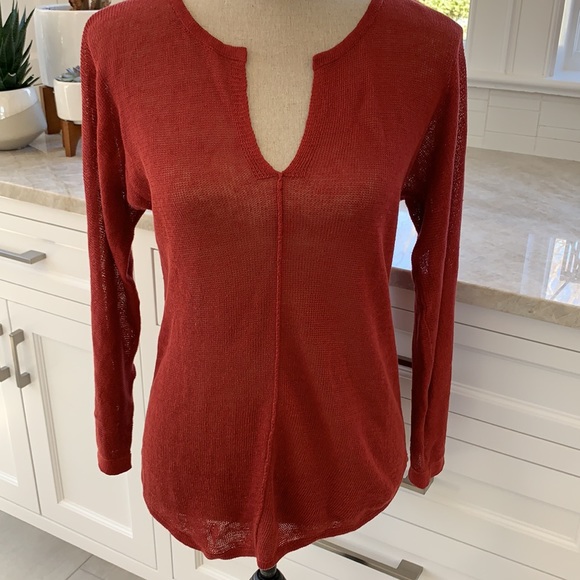 Project split neck linen sweater - Picture 4 of 10